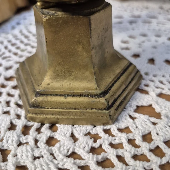 Vintage Brass Candle Holder with S Handle - Picture 10 of 12